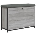 vidaXL Bancă de pantofi cu sertar rabatabil, gri sonoma, 82x32x56 cm vidaXL Bancă de pantofi cu sertar rabatabil, gri sonoma, 82x32x56 cm