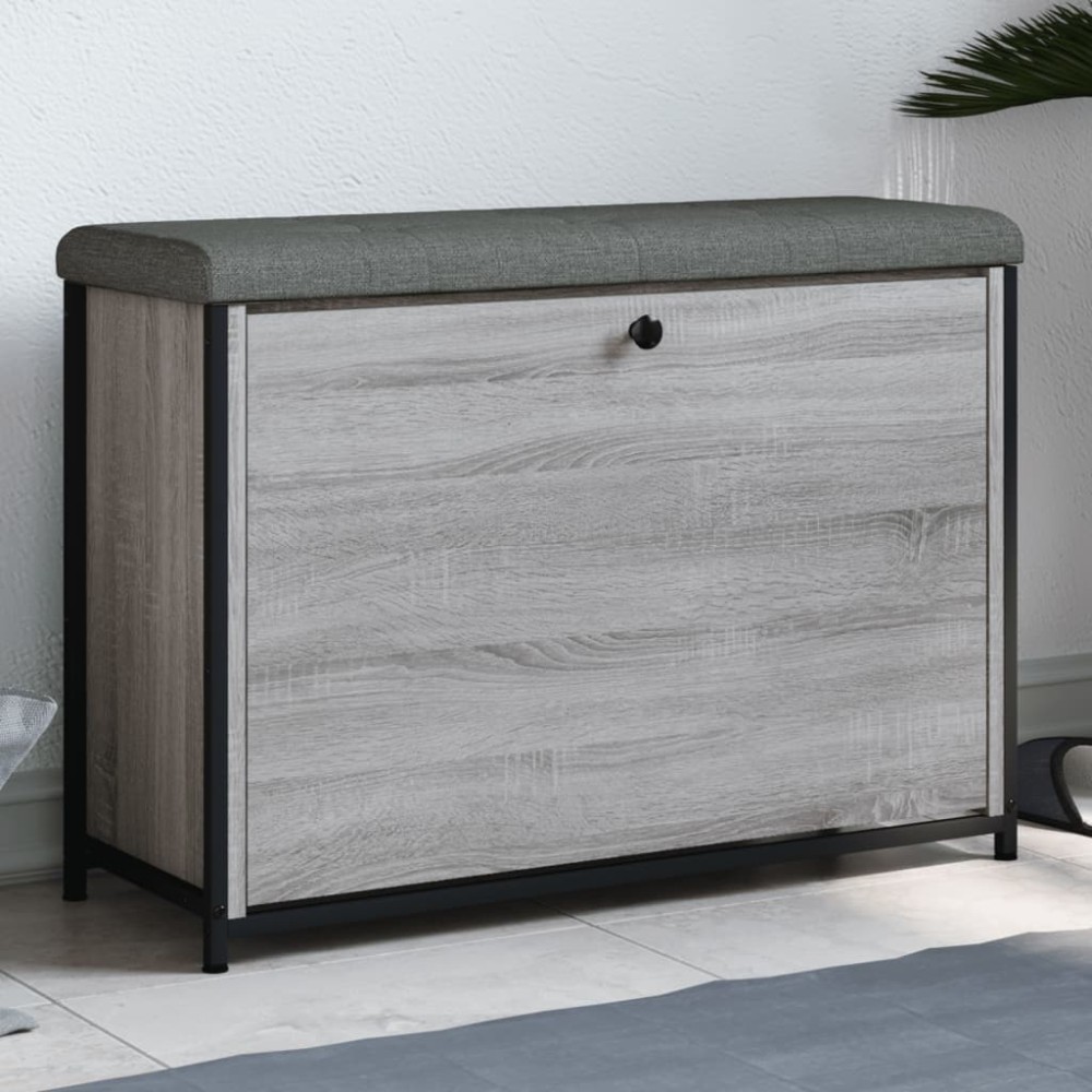 vidaXL Bancă de pantofi cu sertar rabatabil, gri sonoma, 82x32x56 cm