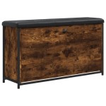 vidaXL Bancă pantofi cu sertar rabatabil, stejar fumuriu, 102x32x56 cm