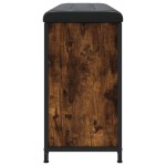 vidaXL Bancă pantofi cu sertar rabatabil, stejar fumuriu, 102x32x56 cm