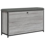 vidaXL Bancă de pantofi cu sertar rabatabil, gri sonoma, 102x32x56 cm vidaXL Bancă de pantofi cu sertar rabatabil, gri sonoma, 102x32x56 cm