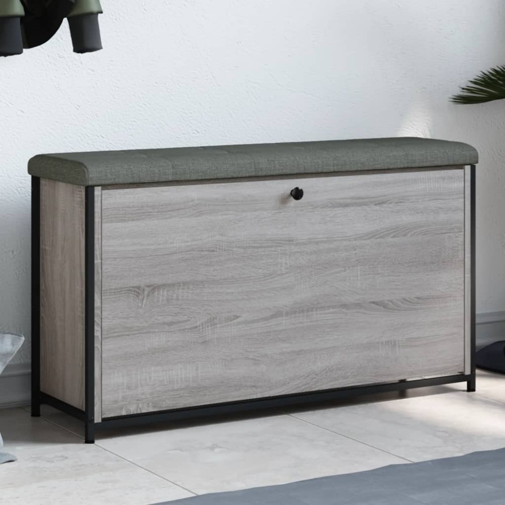 vidaXL Bancă de pantofi cu sertar rabatabil, gri sonoma, 102x32x56 cm