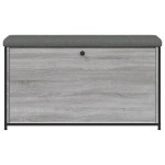 vidaXL Bancă de pantofi cu sertar rabatabil, gri sonoma, 102x32x56 cm vidaXL Bancă de pantofi cu sertar rabatabil, gri sonoma, 102x32x56 cm