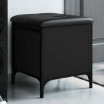 vidaXL Bancă de pantofi, negru, 42x42x45 cm, lemn prelucrat vidaXL Bancă de pantofi, negru, 42x42x45 cm, lemn prelucrat