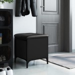 vidaXL Bancă de pantofi, negru, 42x42x45 cm, lemn prelucrat vidaXL Bancă de pantofi, negru, 42x42x45 cm, lemn prelucrat
