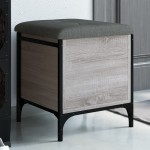 vidaXL Bancă de depozitare, gri sonoma, 42x42x45 cm, lemn prelucrat vidaXL Bancă de depozitare, gri sonoma, 42x42x45 cm, lemn prelucrat