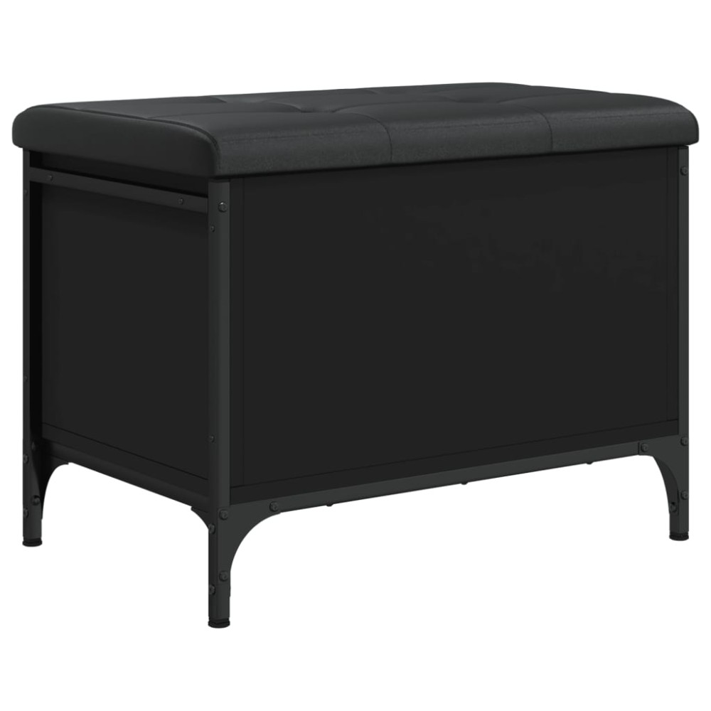 vidaXL Bancă de depozitare, negru, 62x42x45 cm, lemn prelucrat