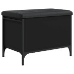 vidaXL Bancă de depozitare, negru, 62x42x45 cm, lemn prelucrat vidaXL Bancă de depozitare, negru, 62x42x45 cm, lemn prelucrat