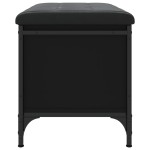 vidaXL Bancă de depozitare, negru, 62x42x45 cm, lemn prelucrat vidaXL Bancă de depozitare, negru, 62x42x45 cm, lemn prelucrat