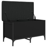 vidaXL Bancă de depozitare, negru, 82x42x45 cm, lemn prelucrat vidaXL Bancă de depozitare, negru, 82x42x45 cm, lemn prelucrat