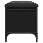 vidaXL Bancă de depozitare, negru, 82x42x45 cm, lemn prelucrat vidaXL Bancă de depozitare, negru, 82x42x45 cm, lemn prelucrat