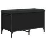 vidaXL Bancă de depozitare, negru, 82x42x45 cm, lemn prelucrat vidaXL Bancă de depozitare, negru, 82x42x45 cm, lemn prelucrat