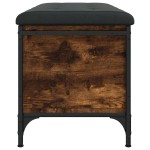 vidaXL Bancă de depozitare, stejar fumuriu, 82x42x45 cm lemn prelucrat vidaXL Bancă de depozitare, stejar fumuriu, 82x42x45 cm lemn prelucrat