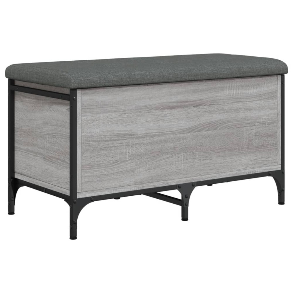 vidaXL Bancă de depozitare, gri sonoma, 82x42x45 cm, lemn prelucrat