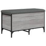 vidaXL Bancă de depozitare, gri sonoma, 82x42x45 cm, lemn prelucrat vidaXL Bancă de depozitare, gri sonoma, 82x42x45 cm, lemn prelucrat