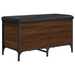 vidaXL Bancă de depozitare, stejar maro, 82x42x45 cm, lemn prelucrat vidaXL Bancă de depozitare, stejar maro, 82x42x45 cm, lemn prelucrat