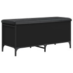 vidaXL Bancă de depozitare, negru, 102x42x45 cm, lemn prelucrat vidaXL Bancă de depozitare, negru, 102x42x45 cm, lemn prelucrat