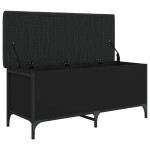 vidaXL Bancă de depozitare, negru, 102x42x45 cm, lemn prelucrat vidaXL Bancă de depozitare, negru, 102x42x45 cm, lemn prelucrat