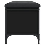 vidaXL Bancă de depozitare, negru, 102x42x45 cm, lemn prelucrat vidaXL Bancă de depozitare, negru, 102x42x45 cm, lemn prelucrat