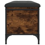 vidaXL Bancă de depozitare, stejar fumuriu, 102x42x45cm lemn prelucrat vidaXL Bancă de depozitare, stejar fumuriu, 102x42x45cm lemn prelucrat