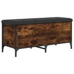 vidaXL Bancă de depozitare, stejar fumuriu, 102x42x45cm lemn prelucrat vidaXL Bancă de depozitare, stejar fumuriu, 102x42x45cm lemn prelucrat