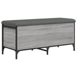 vidaXL Bancă de depozitare, gri sonoma, 102x42x45 cm, lemn prelucrat vidaXL Bancă de depozitare, gri sonoma, 102x42x45 cm, lemn prelucrat