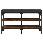vidaXL Bancă de pantofi, stejar fumuriu, 82x32x47 cm, lemn prelucrat