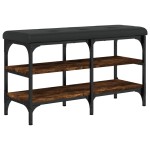 vidaXL Bancă de pantofi, stejar fumuriu, 82x32x47 cm, lemn prelucrat