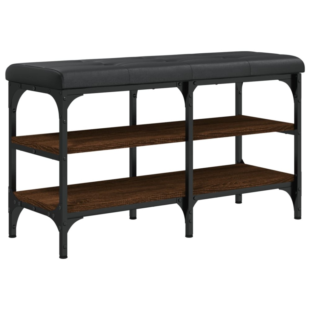 vidaXL Bancă de pantofi, stejar maro, 82x32x47 cm, lemn prelucrat