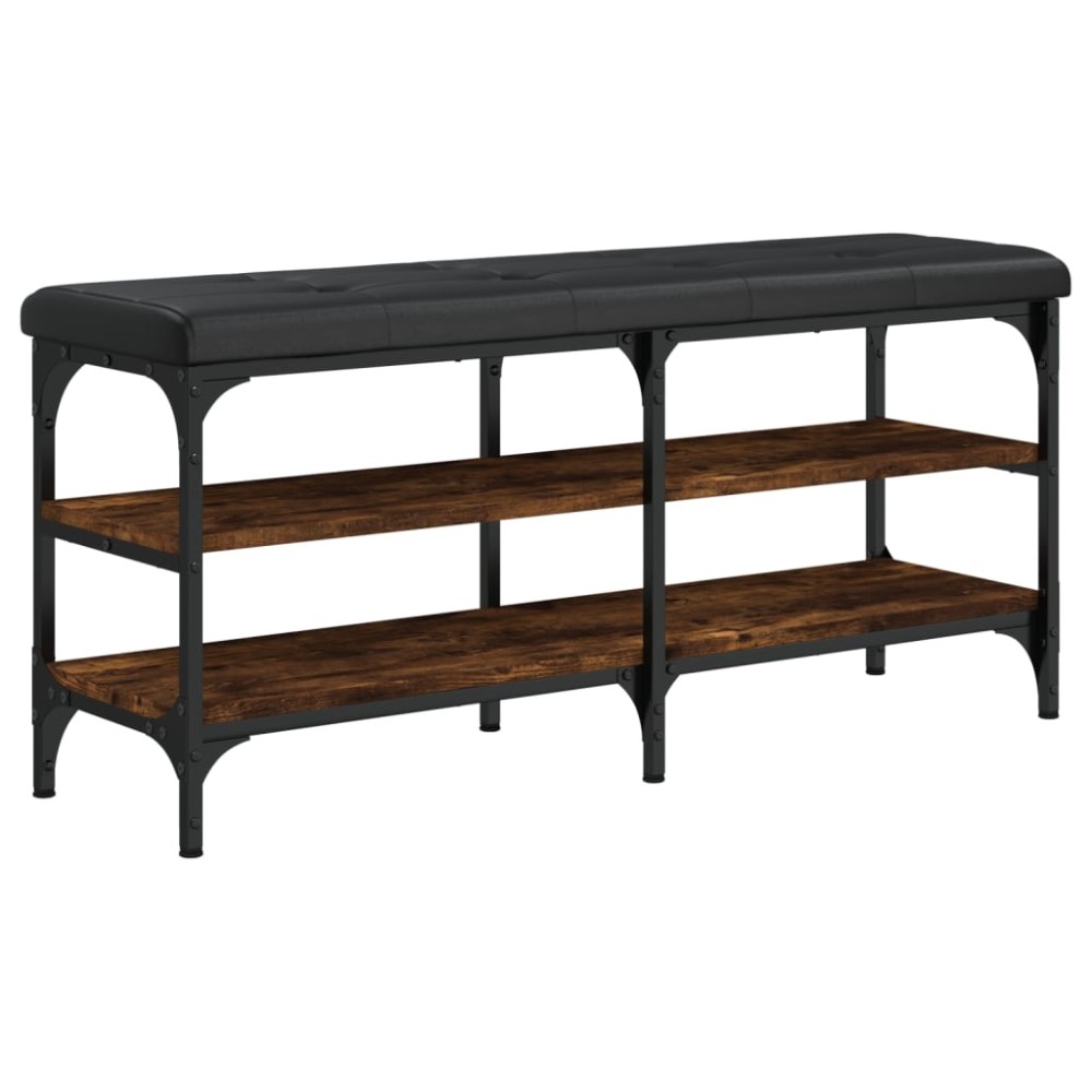 vidaXL Bancă de pantofi, stejar fumuriu, 102x32x47 cm, lemn prelucrat