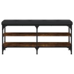 vidaXL Bancă de pantofi, stejar fumuriu, 102x32x47 cm, lemn prelucrat