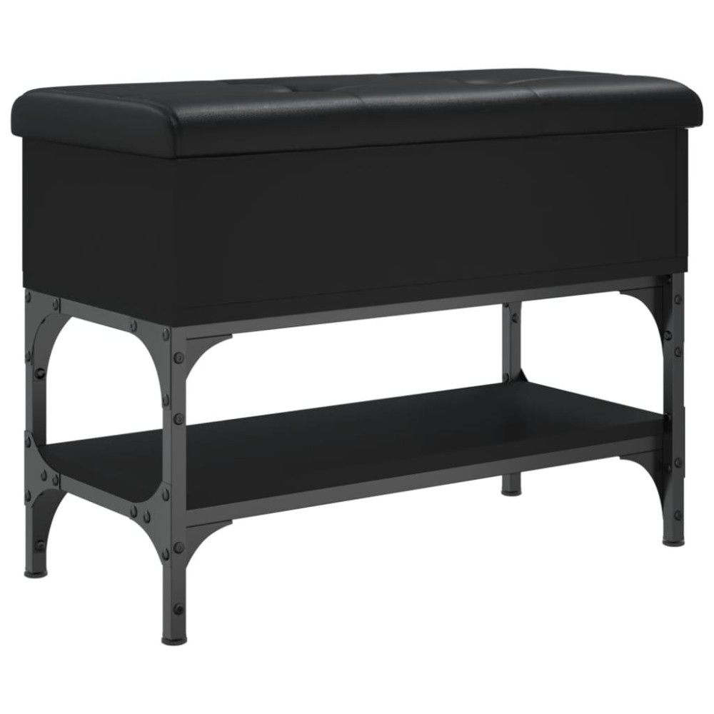 vidaXL Bancă de pantofi, negru, 62x32x45 cm, lemn prelucrat