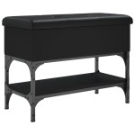 vidaXL Bancă de pantofi, negru, 62x32x45 cm, lemn prelucrat vidaXL Bancă de pantofi, negru, 62x32x45 cm, lemn prelucrat