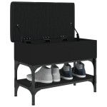 vidaXL Bancă de pantofi, negru, 62x32x45 cm, lemn prelucrat vidaXL Bancă de pantofi, negru, 62x32x45 cm, lemn prelucrat