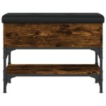 vidaXL Bancă de pantofi, stejar fumuriu, 62x32x45 cm, lemn prelucrat vidaXL Bancă de pantofi, stejar fumuriu, 62x32x45 cm, lemn prelucrat