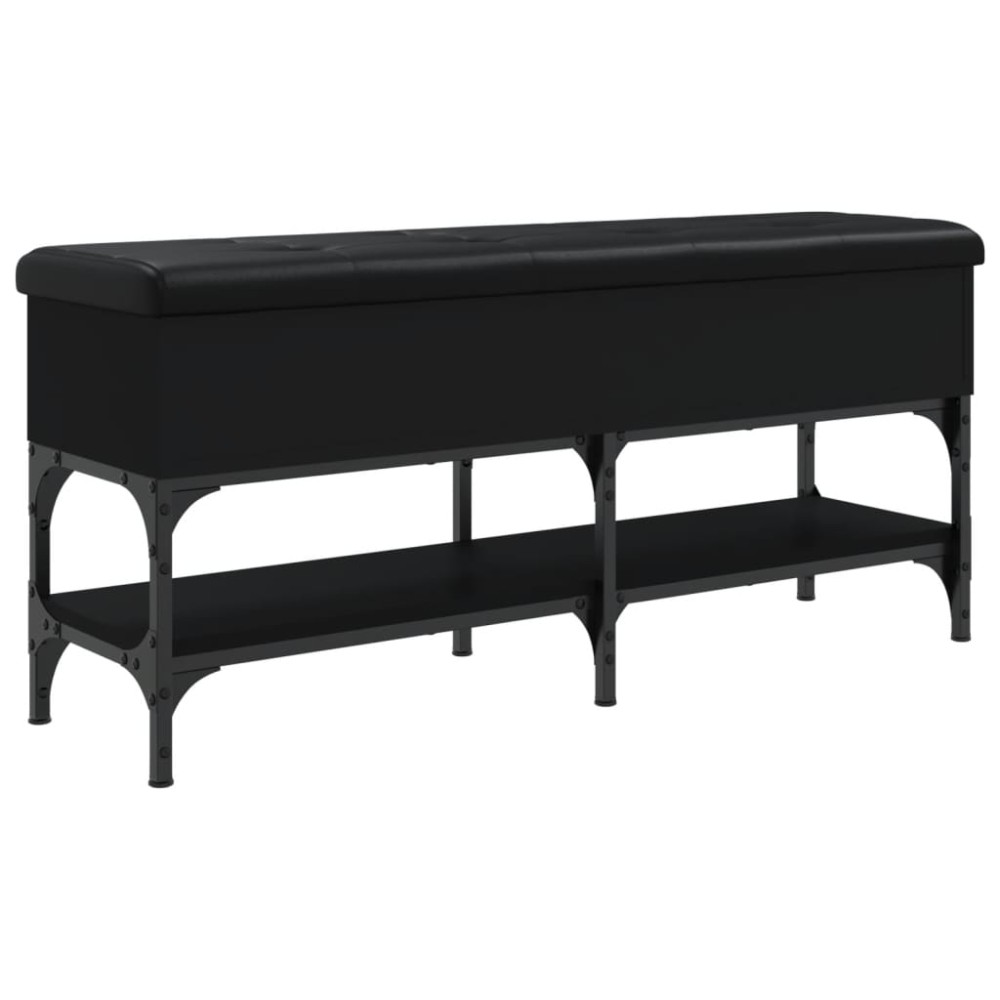 vidaXL Bancă de pantofi, negru, 102x32x45 cm, lemn prelucrat