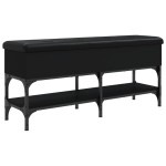 vidaXL Bancă de pantofi, negru, 102x32x45 cm, lemn prelucrat