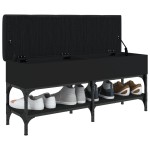 vidaXL Bancă de pantofi, negru, 102x32x45 cm, lemn prelucrat