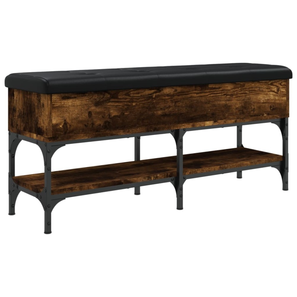 vidaXL Bancă de pantofi, stejar fumuriu, 102x32x45 cm, lemn prelucrat