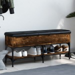 vidaXL Bancă de pantofi, stejar fumuriu, 102x32x45 cm, lemn prelucrat vidaXL Bancă de pantofi, stejar fumuriu, 102x32x45 cm, lemn prelucrat