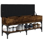 vidaXL Bancă de pantofi, stejar fumuriu, 102x32x45 cm, lemn prelucrat vidaXL Bancă de pantofi, stejar fumuriu, 102x32x45 cm, lemn prelucrat