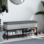 vidaXL Bancă de pantofi, gri sonoma, 102x32x45 cm, lemn prelucrat vidaXL Bancă de pantofi, gri sonoma, 102x32x45 cm, lemn prelucrat