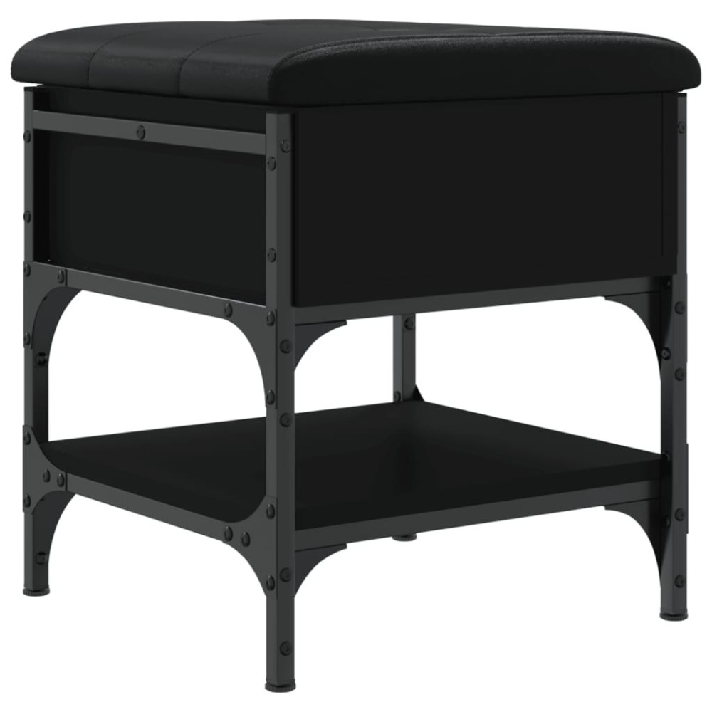 vidaXL Bancă de pantofi, negru, 42x42x45 cm, lemn prelucrat