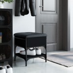 vidaXL Bancă de pantofi, negru, 42x42x45 cm, lemn prelucrat vidaXL Bancă de pantofi, negru, 42x42x45 cm, lemn prelucrat