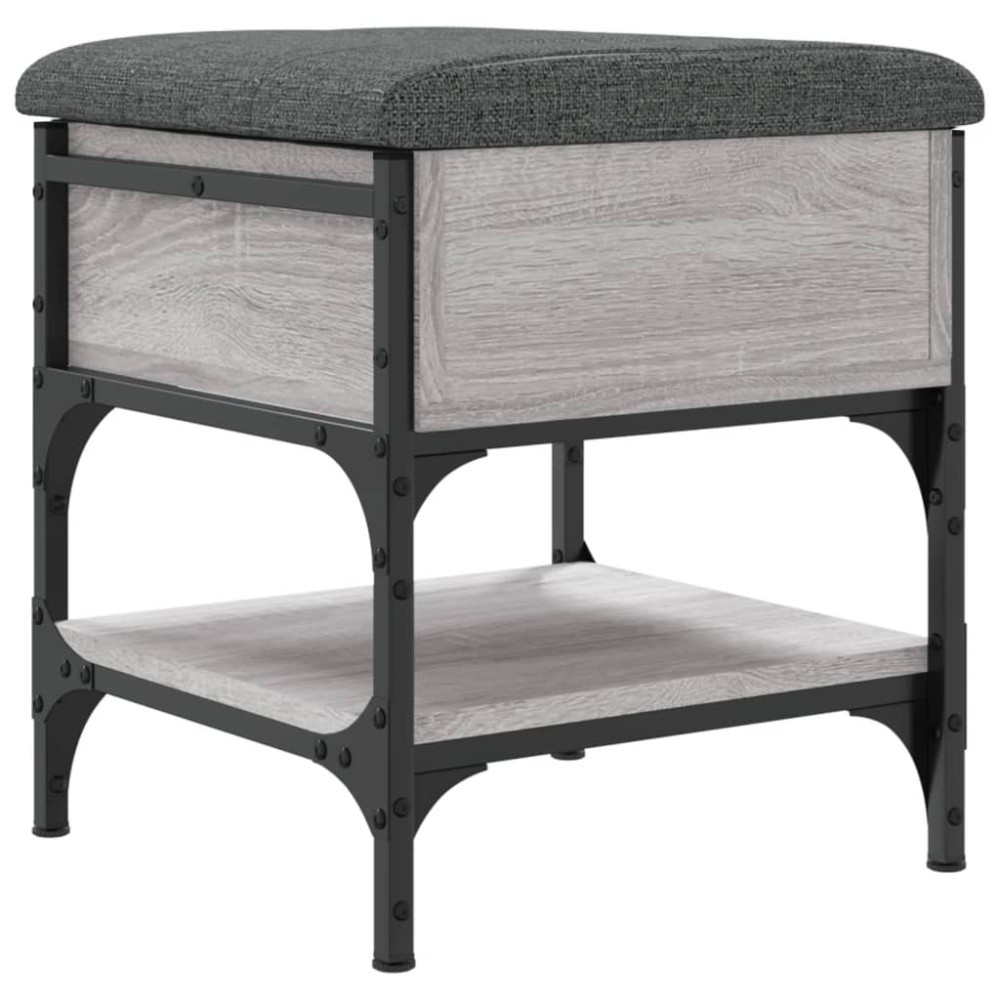 vidaXL Bancă de pantofi, gri sonoma, 42x42x45 cm, lemn prelucrat