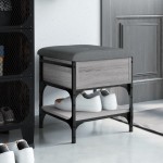 vidaXL Bancă de pantofi, gri sonoma, 42x42x45 cm, lemn prelucrat vidaXL Bancă de pantofi, gri sonoma, 42x42x45 cm, lemn prelucrat