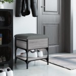 vidaXL Bancă de pantofi, gri sonoma, 42x42x45 cm, lemn prelucrat vidaXL Bancă de pantofi, gri sonoma, 42x42x45 cm, lemn prelucrat