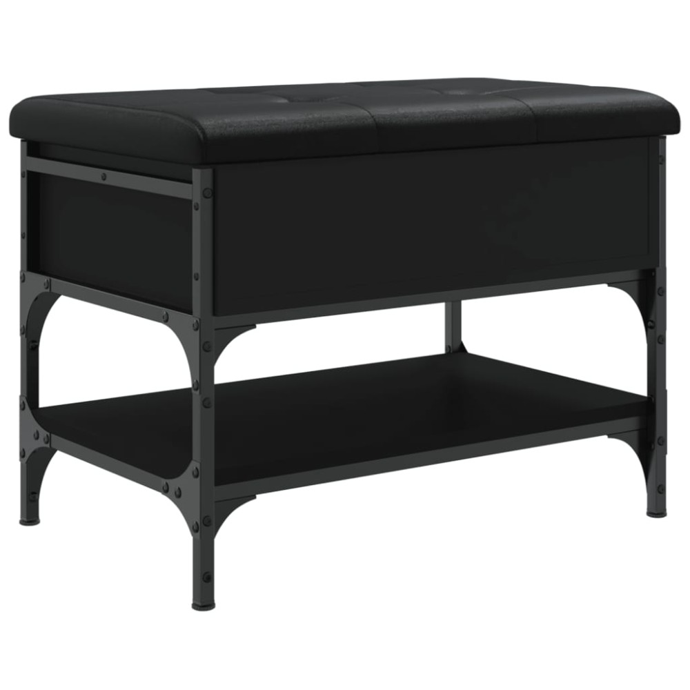 vidaXL Bancă de pantofi, negru, 62x42x45 cm, lemn prelucrat