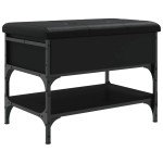vidaXL Bancă de pantofi, negru, 62x42x45 cm, lemn prelucrat