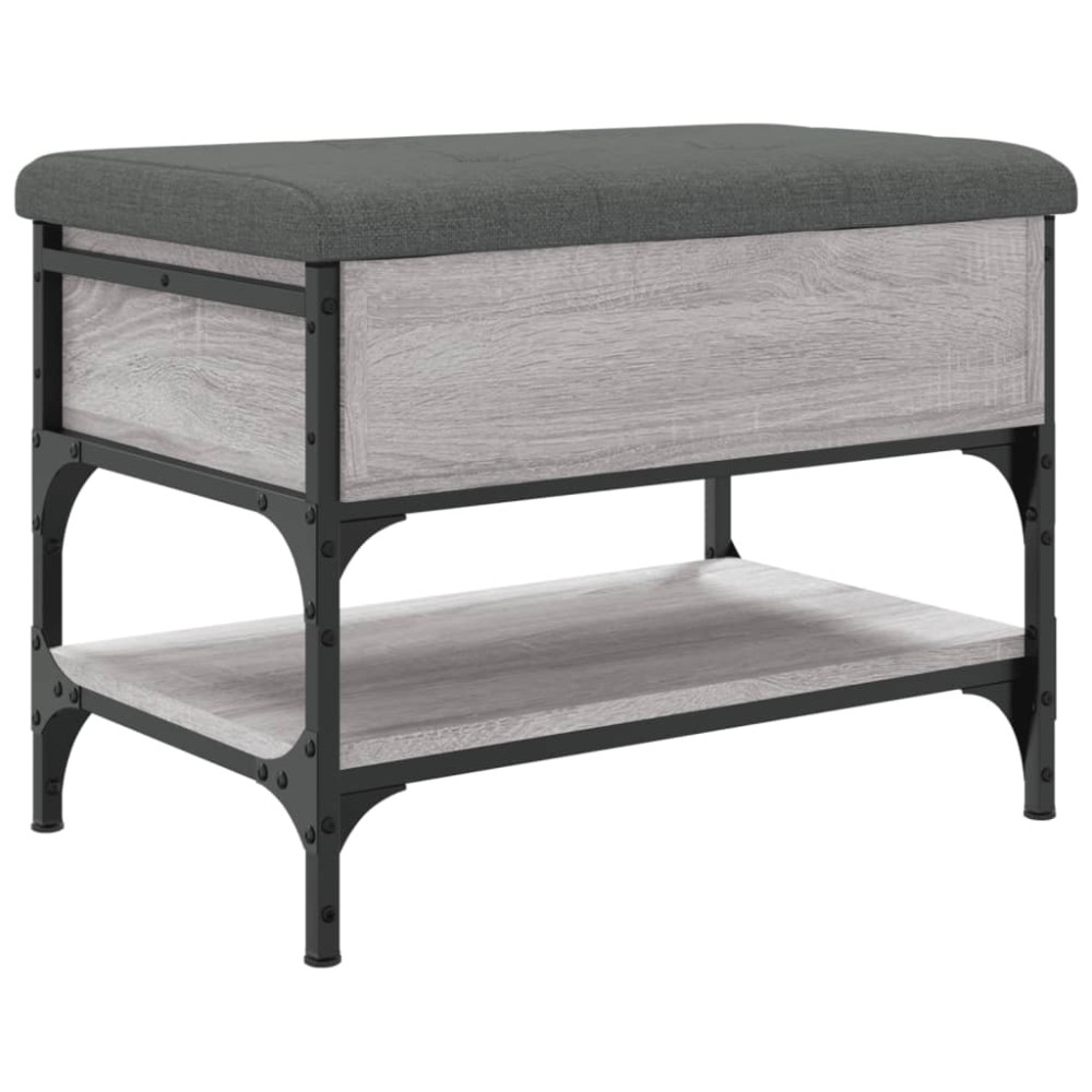 vidaXL Bancă de pantofi, gri sonoma, 62x42x45 cm, lemn prelucrat